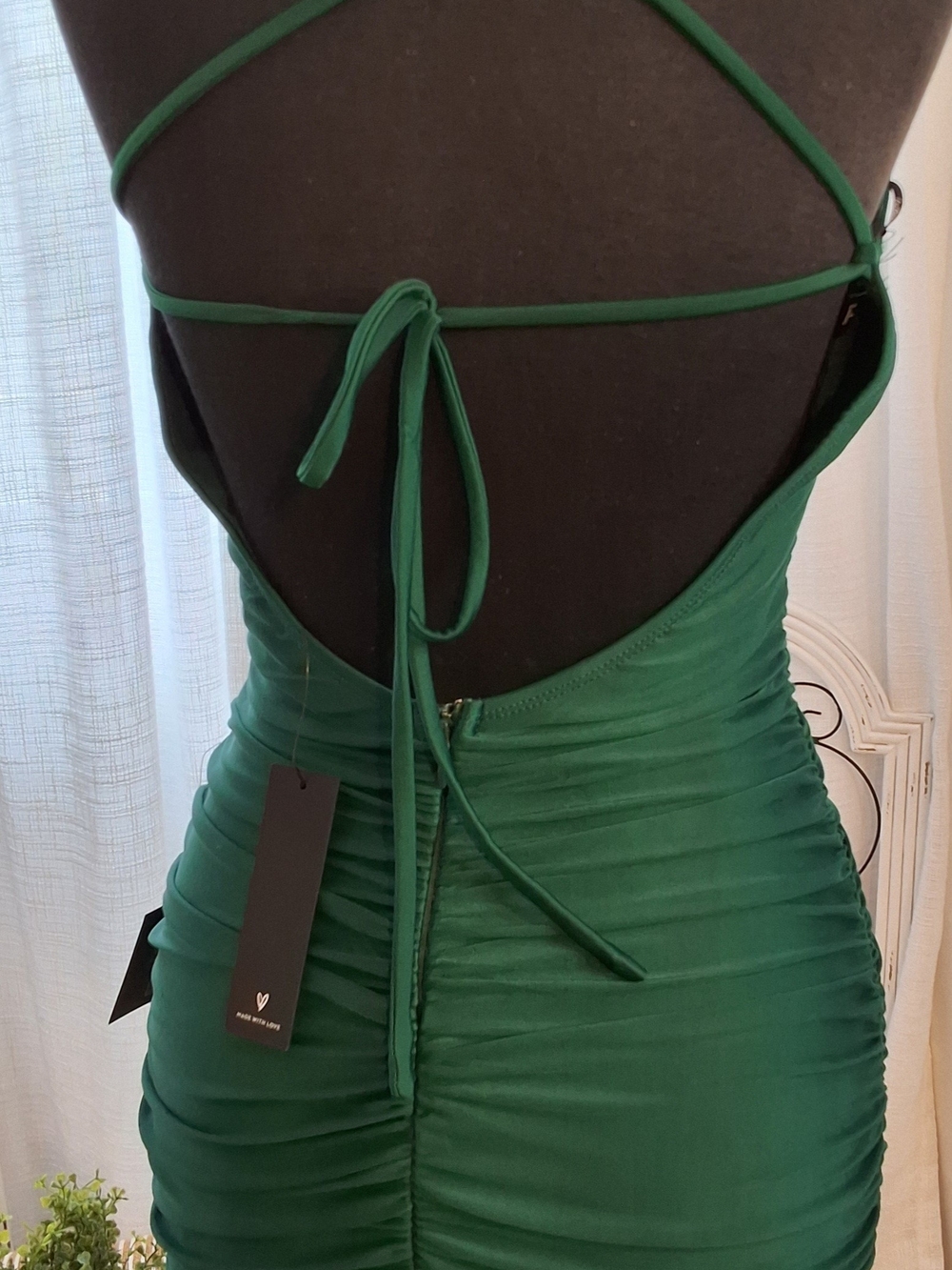 Lulu's Emerald Ruched Bodycon Mini Dress - Picture 7 of 12